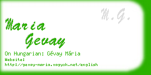 maria gevay business card