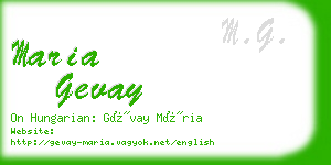 maria gevay business card